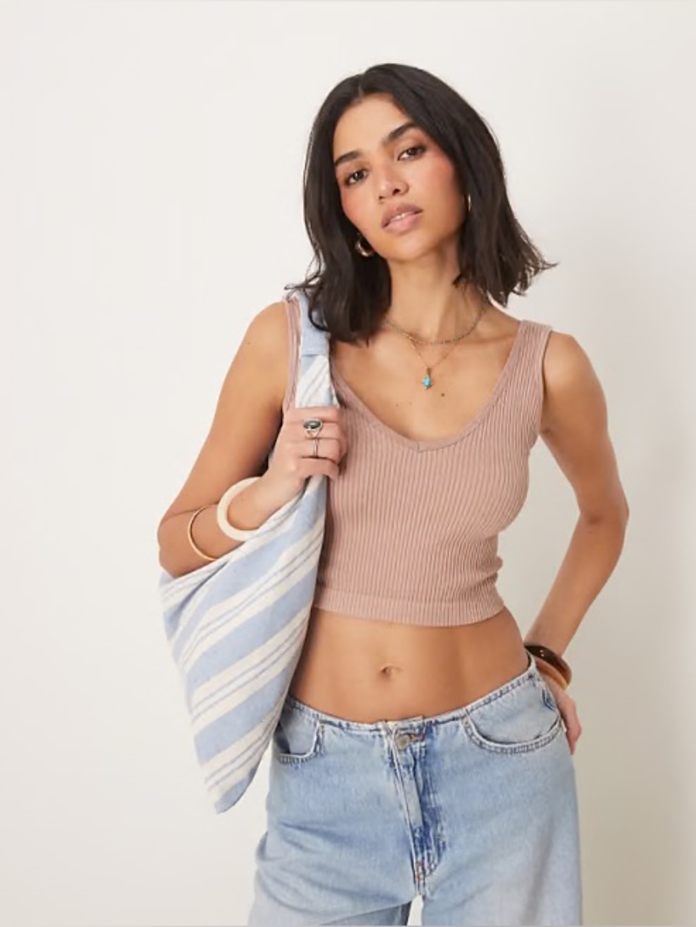 Free People Purple Ribbed Brami Tank